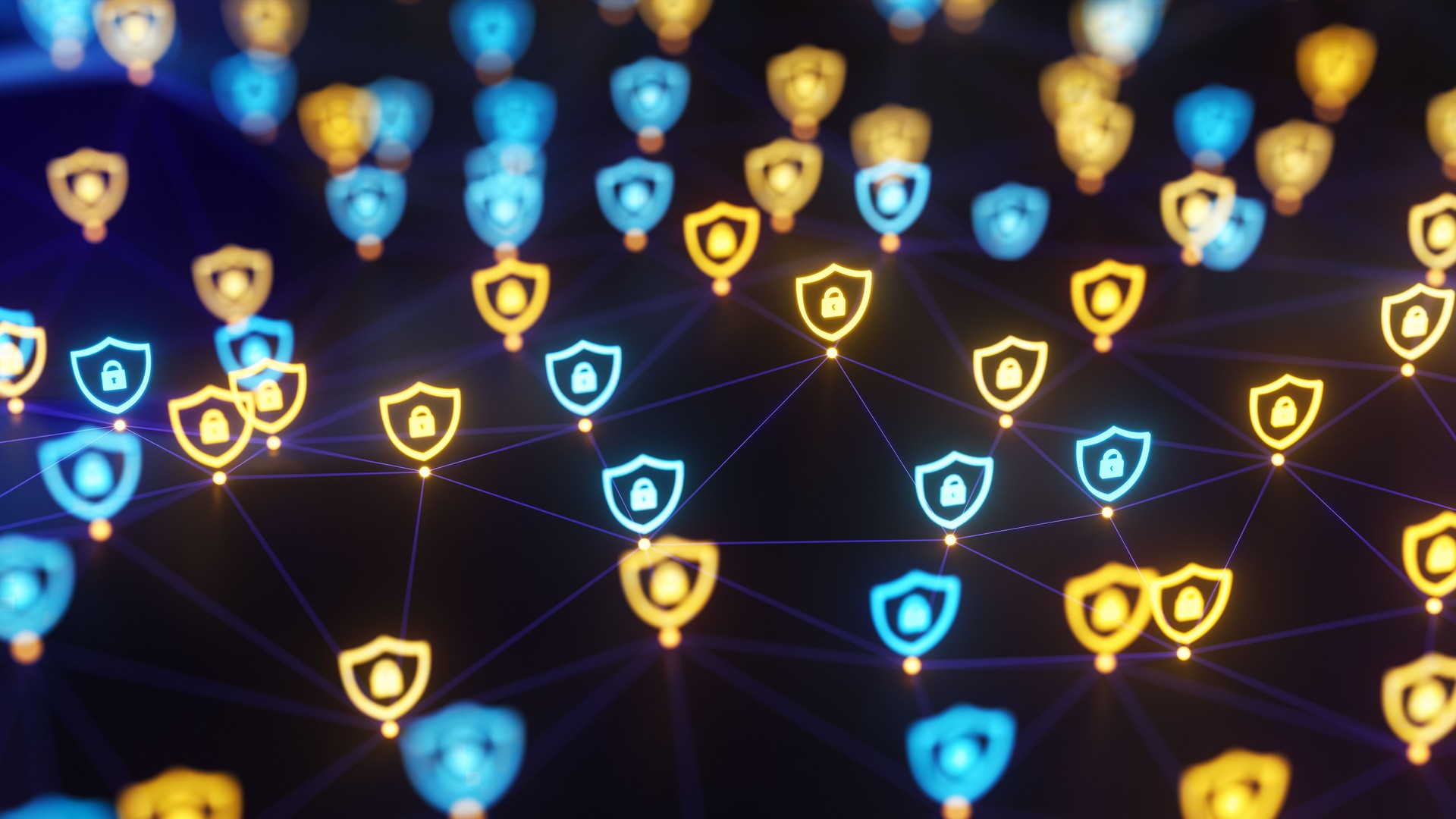 Security with Connect the Dots Futuristic digital background. Abstract connections and digital network. Data and communications technology.