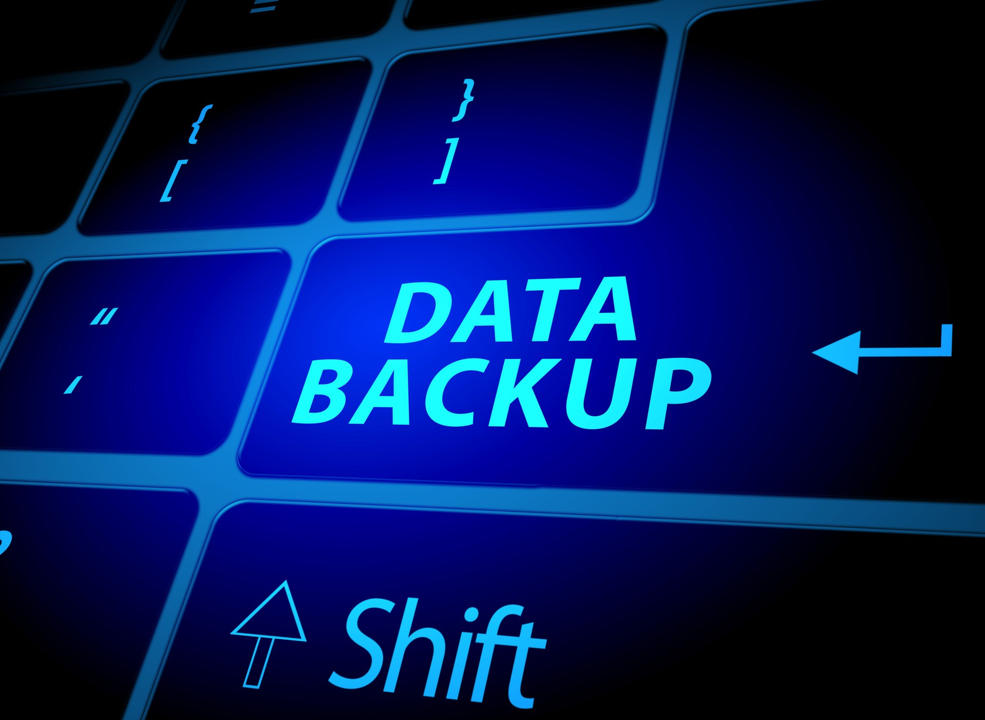 Data backup button on computer keyboard