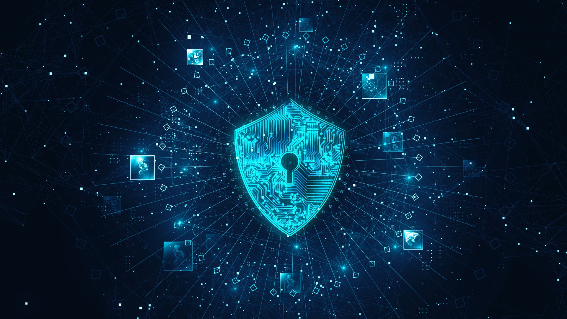 Lock Icon cyber security of digital data network protection. High speed connection data analysis. Technology data network conveying connectivity background concept.